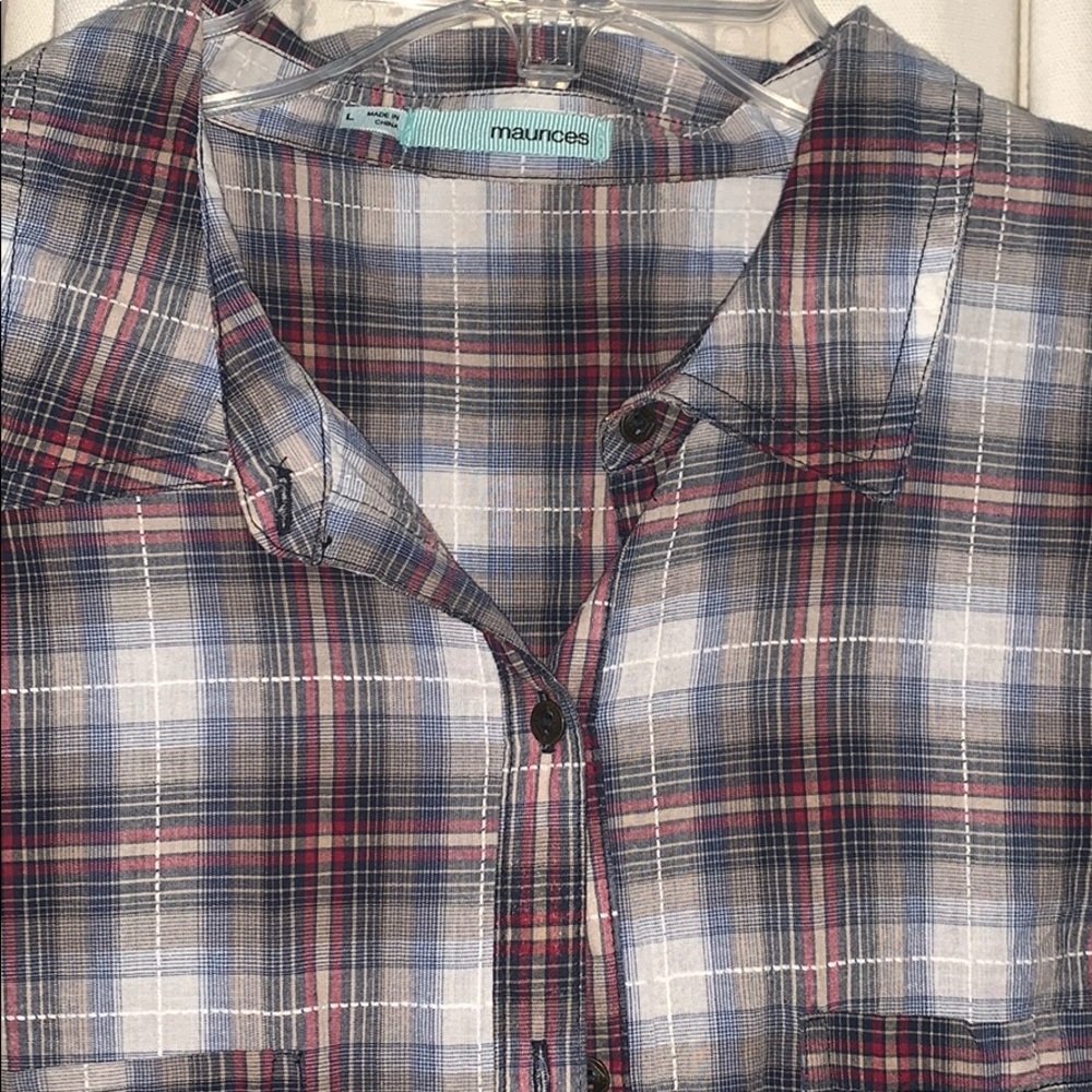 Long plaid button down - Picture 2 of 2